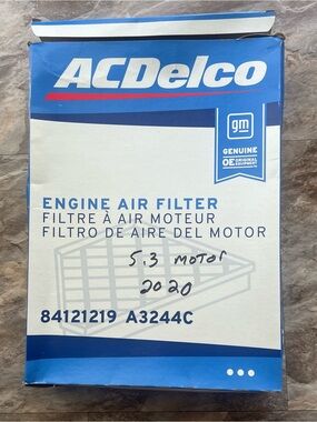 AC Delco GM Engine Air Filter 84121219 A3244C